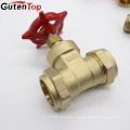 Gutentop China Supplier 15mm-32mm Compression Connector Brass Gate Valve